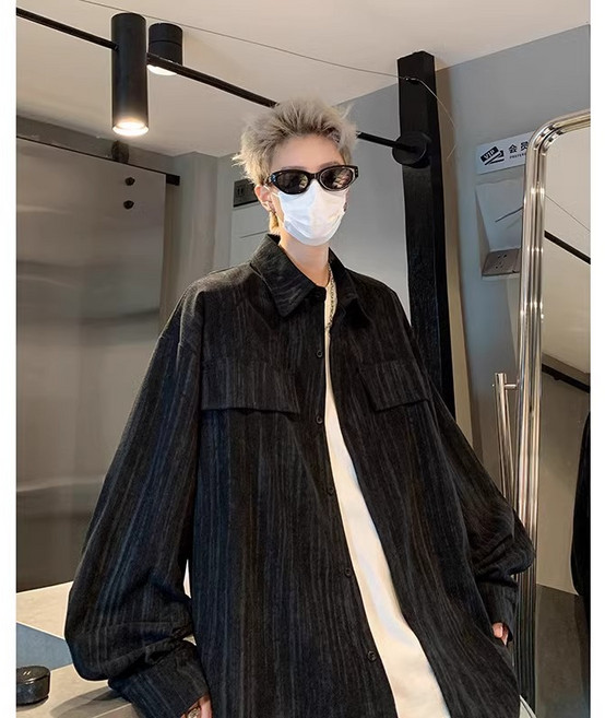 【痞帥炸街】扎染襯衫 潮牌襯衫 長袖襯衫 復古襯衫 外套襯衫 小眾設計感 春秋款 男生寬鬆版型 街頭風穿搭