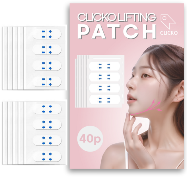 클릭코 주름 펴짐 페이스 리프팅 테이프 40매, 4개