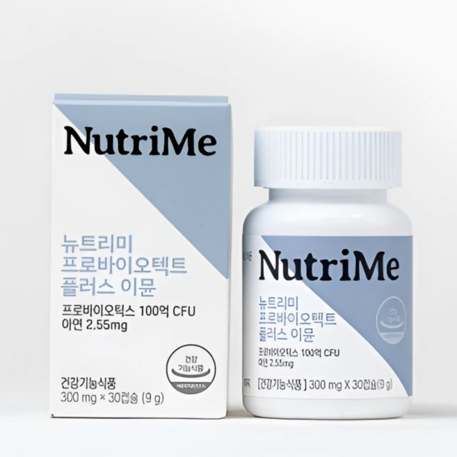 뉴트리미 프로바이오텍트 플러스 이뮨 600억 투입 100억 덴마크 다니스코 생균 고함량 유산균 프로바이오틱스 아연 면역력 환절기 건강, 1개, 30캡슐, 30정 - 쿠팡