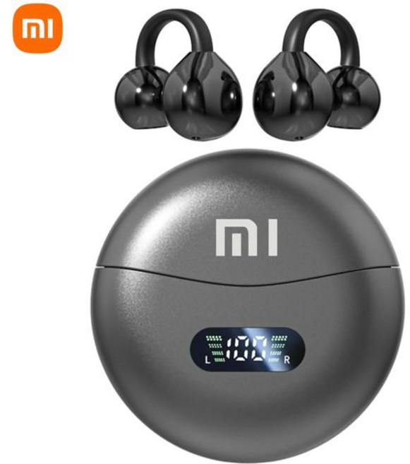 Xiaomi Redmi M79 골전도 이어폰 Bluetooth 5.4 이어 버드 클립 온 컴포트 방수 스포츠 디지털 디스플레이 이어폰, [03] M79 Black 1pcs, 1개