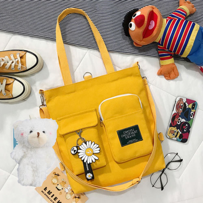 사랑받는U여자 4way 데이지 가방+키링2set 데일리 대용량 크로스백 에코백 백팩