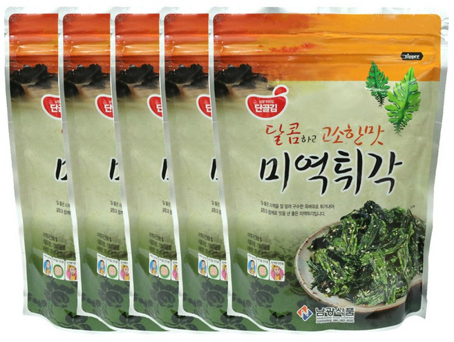남광식품 미역튀각 70g 바삭하고 고소한 밥반찬 맥주안주 혼술 마른안주, 5개