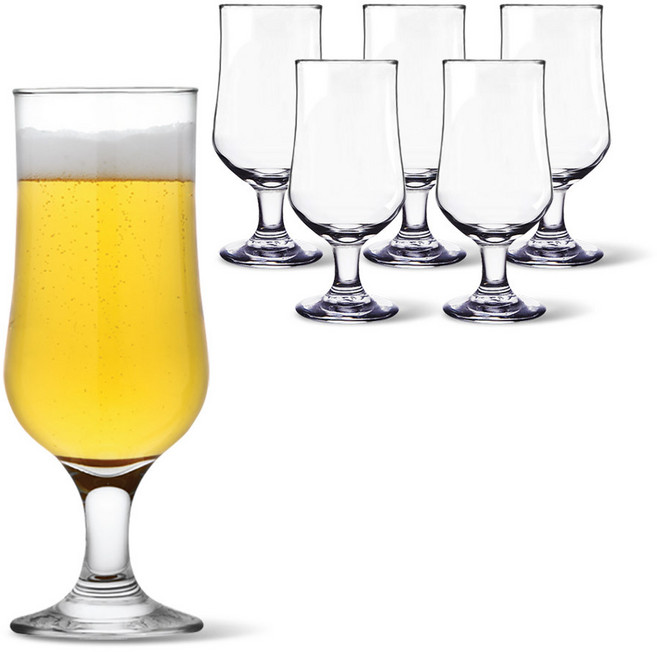 다이아글라스 다이아글라스 블룸 고블렛 비어 370ml 유리컵 6P 세트, 1개