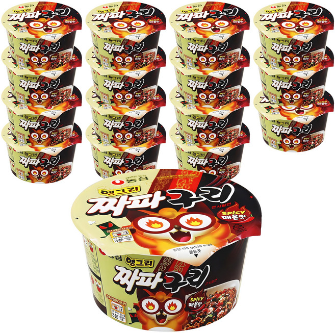 Chapaguri 大碗裝浣熊炸醬烏龍麵 辣味 108g, 16入