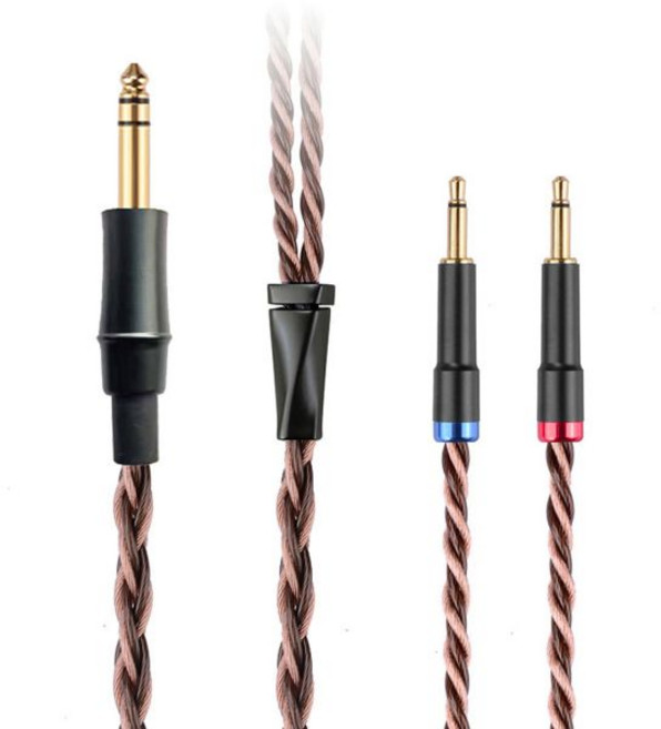 FAAEAL 8N OFC 독일 구리 케이블 와이어 소니 MDR Z1R MDR Z7M2 Hifiman HE560 HE-350 Meze Audio Denon AH-D9200 헤드폰, 6.35mm