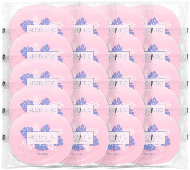 에스테틱 국산해면 20장, 연한 핑크, 20개