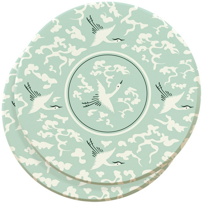 전통 규조토 컵받침 2P 세트 - 국산 티코스터 / 옐로우데이, 1개, 청자운학