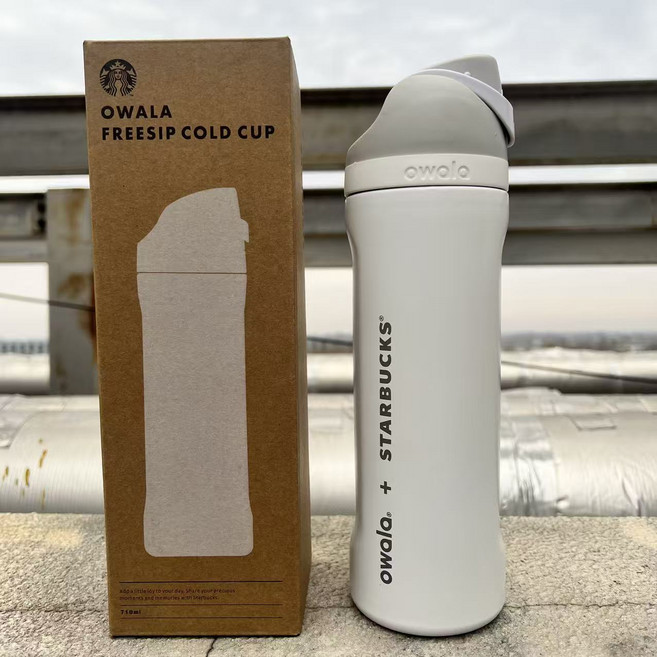 오왈라 Owala freeSip 710ml 950ml텀블러 아웃도어 스포츠 주전자, 흰색