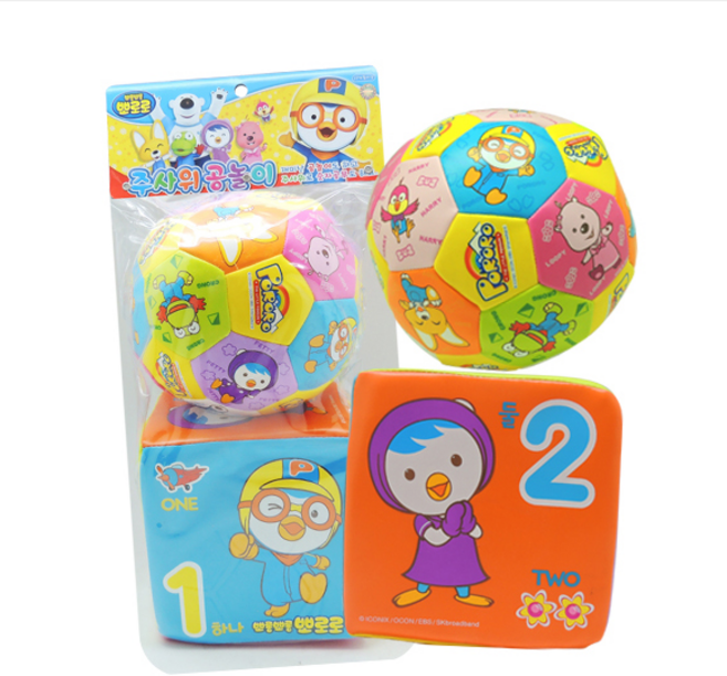 뽀로로 주사위공놀이 주사위 공놀이 공 2p 소프트 볼 미니공 스펀지 유아 장난감공, 1개