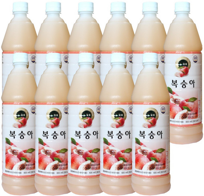 청솔 복숭아 원액 음료베이스, 835ml, 11개
