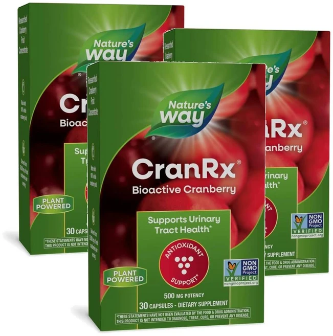 네이처스웨이 바이오액티브 크랜베리 유리너리 헬스 500mg 캡슐 Nature's Way CranRx BioActive Cranberry, 3개, 30정 - 쿠팡