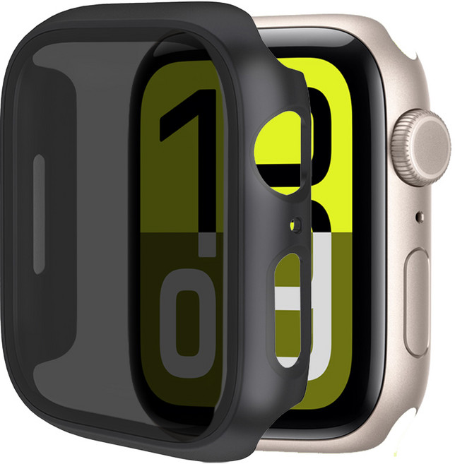 더조은셀러 사생활 보호 프라이버시 강화유리 케이스 애플워치 호환, 블랙