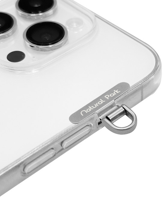 미니 사이즈 시그니처 사이드 스틸 태그홀더 스마트폰 스트랩 연결 고리, 1개, 매트실버