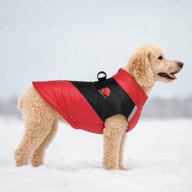 강아지패딩 대형견 패딩 조끼 겨울옷, 1개, 윈터가드패딩(레드블랙)