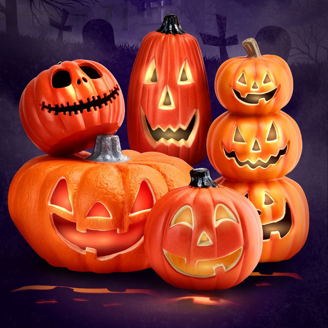 할로윈 호박 조명 등 특대형 램프 LED 장식품 펌킨 장식, 2. 018_원형