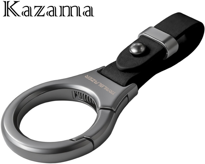 Kazama 자동차 키링 다용도 차량용 열쇠고리 쉐보레 호환 아연 합금 고급 가죽 트레일블레이저 스파크 각인 자동차 키홀더 F200-C, Trailblazer-black, 1개