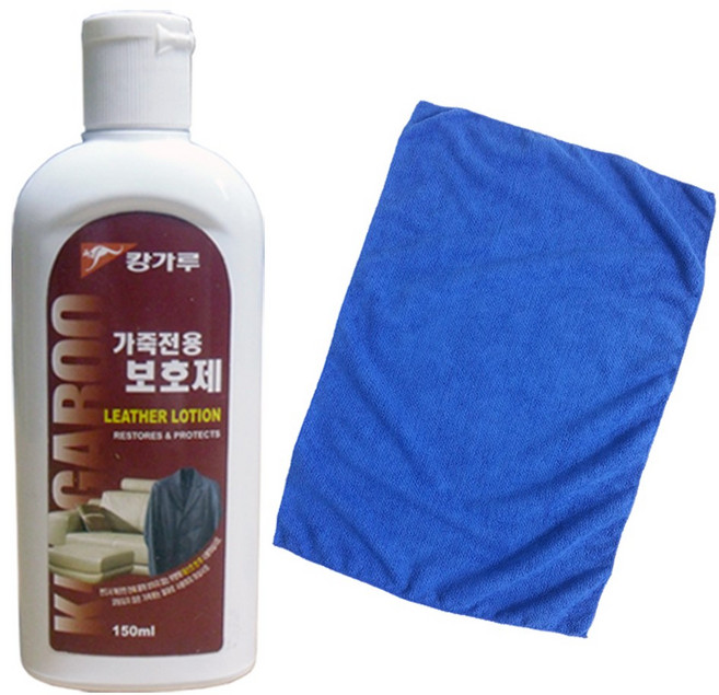 청소용품전문 광택가죽보호제150ml 걸레40x40cm세트, 1개, 150ml