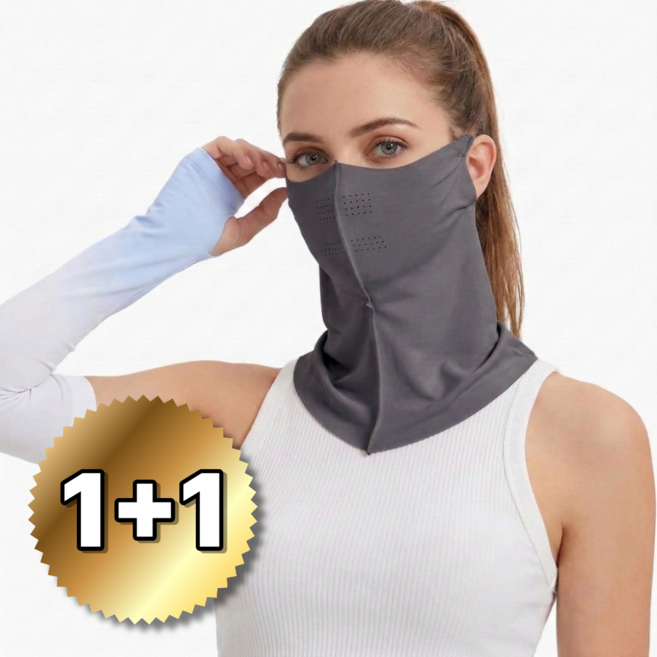 시즌홈 자외선 차단 스포츠 마스크 스카프 얼굴가리개, 2개, 다크그레이