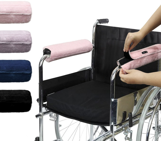 YAMANMAN 휠체어 팔패드 탈착식 커버 팔걸이 패드 부드러운 팔패드 소프트 메모리 폼 세탁 가능 2팩, 1세트, 핑크