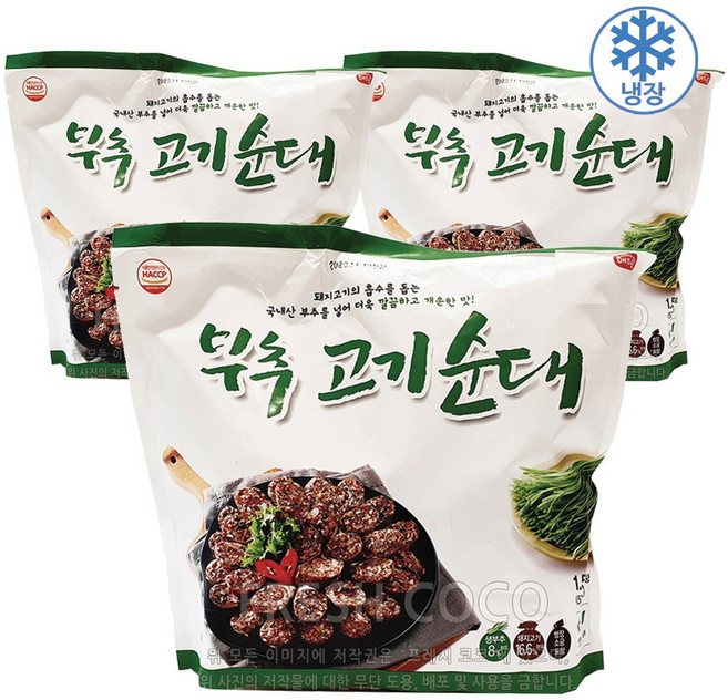 코스트코 해드림 부추 고기순대 500g x 3 소금 쌈장 포함, 1.5kg, 3개