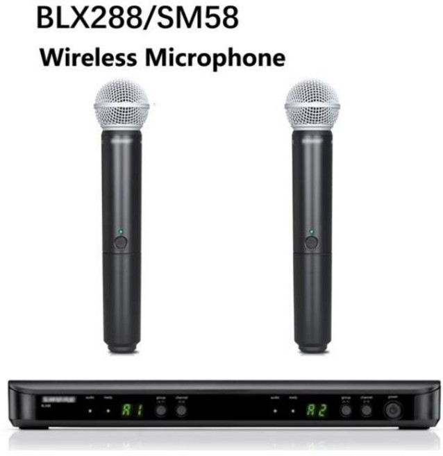 정시출고 BLX288 BETA58A 무선 마이크 SM58LC UHF 듀얼 채널 시스템 노래방 무대 슈어 보컬, 02 BLX288 SM58_01 CHINA, 1개, [02] BLX288 SM58