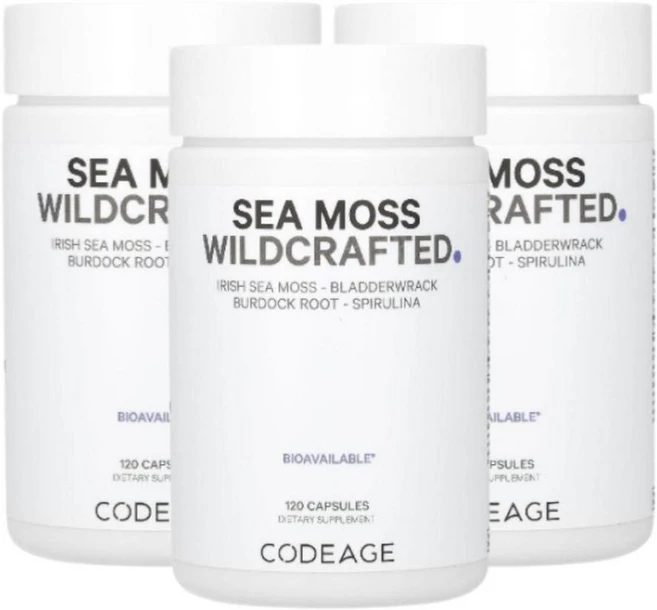 코드에이지 시 모스 바다이끼 와일드크래프트 120캡슐 3개 씨 모스 SeaMoss, 120정 - 쿠팡
