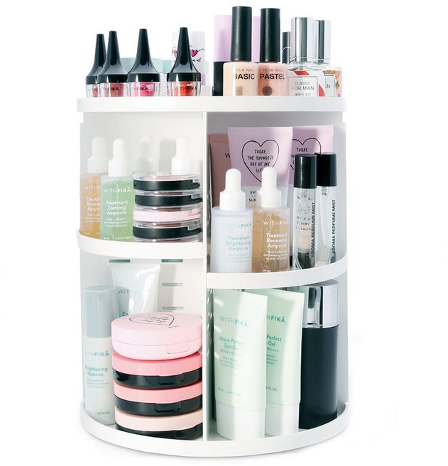 [픽원] 로렌힐스 360도 회전형 화장품 정리대 정리함 수납함, 로렌힐스 화장품정리대(화이트), 1개