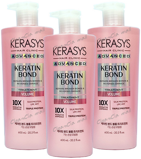 애경 케라시스 케라틴본드 볼륨 트리트먼트, 3개, 600ml