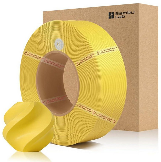 Bamboo PLA 매트 리필 필라멘트 1.75mm 1KG (2.2lbs) Bambu Lab A1/X1/P1 시리즈 3D 프린터용 RFID 포함 쉬운 인쇄 3D 프린팅 필라, Lemon Yellow 11400