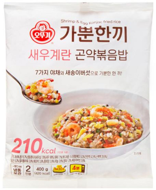 오뚜기 가뿐한끼 새우계란곤약볶음밥, 2개, 400g
