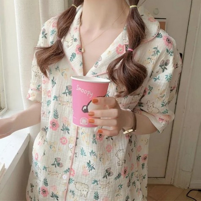 여성 반팔 여름 잠옷