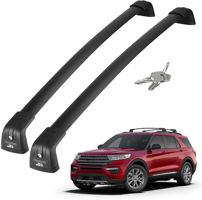 2016-2019 포드 익스플로러와 호환되는 조이투투스 루프랙 크로스바 헤비 듀티 알루미늄 루프 레일 크로스바 루프탑 화물 바 수하물