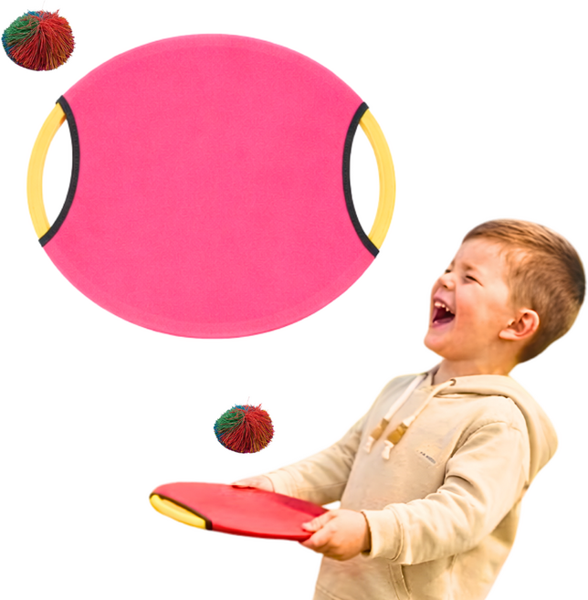 맘스픽 바운싱패드 쿠쉬볼 세트 캐치 원반 스포츠 야외놀이 바운스패드, 1개, 핑크