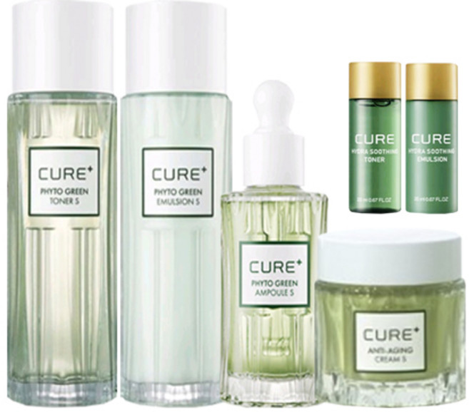 [김정문알로에] 라 센스 로에 큐어 피토 그린 기초 4종 토너+에멀전+앰플+크림+여행용 기초2종, 1세트