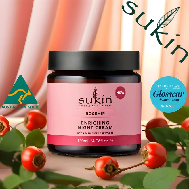 호주 수킨 sukin 로즈힙 인리칭 나이트 크림, 1개, 120ml - 쿠팡