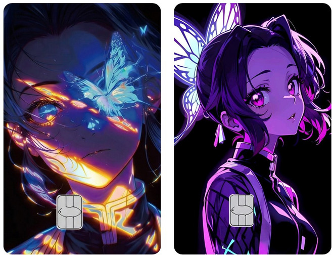 귀멸의칼날 카드스티커 카드커버 체크카드 신용카드 카드스킨 귀칼 카드커스텀, 1세트, 시노부(B)