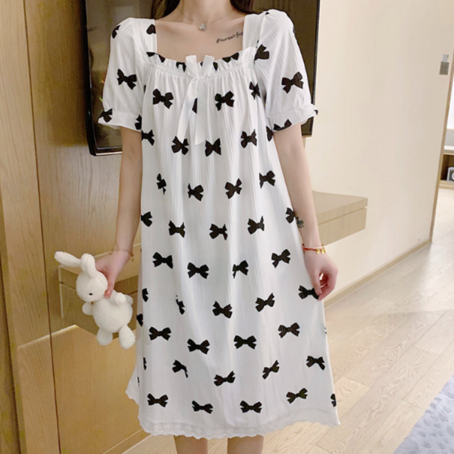 몽오브 여성용 스퀘어넥 원피스 잠옷