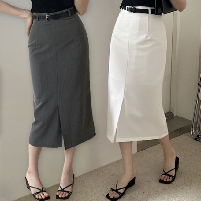 [new여름버전] 앞트임 슬림핏 h라인 격식룩 하객룩 롱 슬릿 스커트