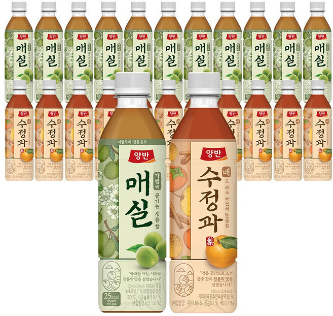 동원 양반 매실 500ml + 양반 배수정과 500ml, 24개