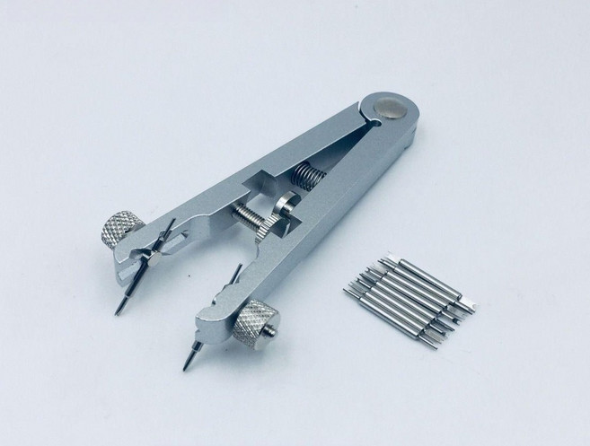 선호그룹 스프링바플라이어 바넷봉 스프링툴바 스프링바툴 손목시계 시계 건전지교체 배터리교체 시계줄 조절 메탈시계줄 줄이기, 실버 (바늘포함), 1개