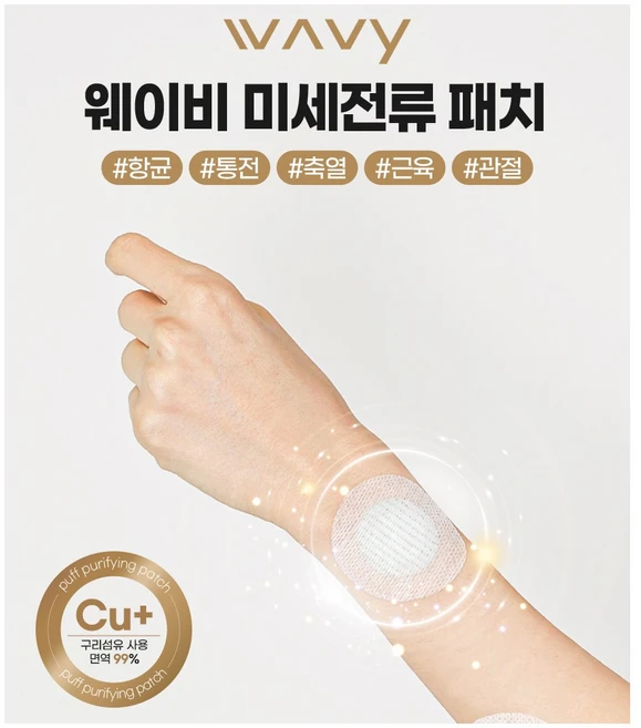 웨이비(wavy)미세전류 패치 테크노파스 전자파스 기본형(5매입), 1개 - 쿠팡