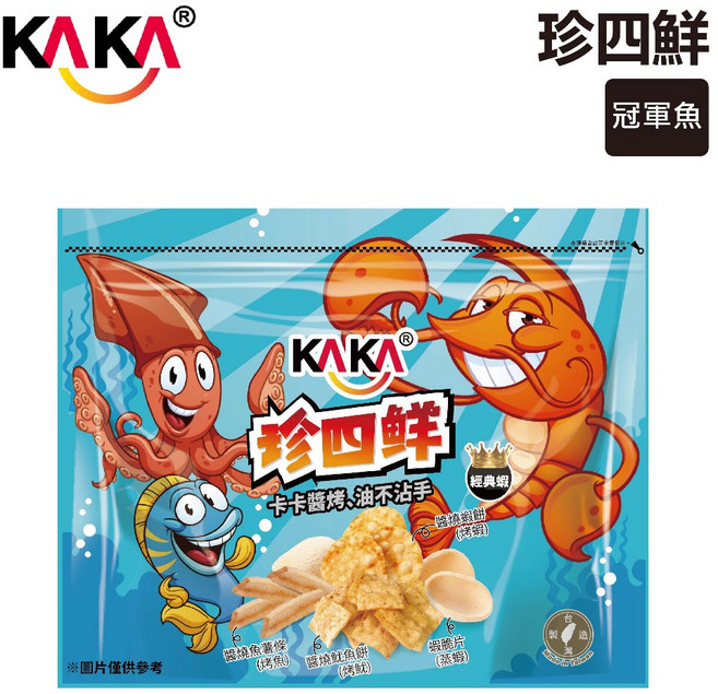 KAKA 珍四鮮 冠軍蝦 台南蝦餅 88g, 1個