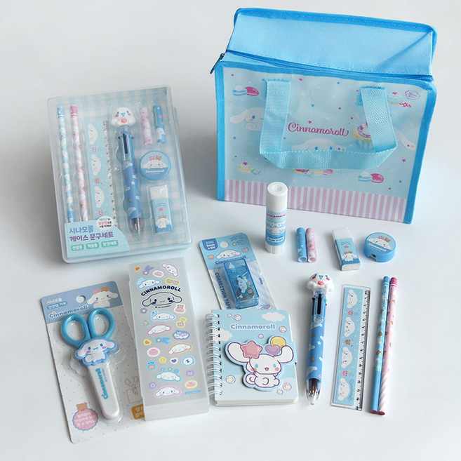 산리오 문구세트 학용품 선물 세트 입학 굿즈 문구 새학기 신학기 학생 졸업, 1개, 시나모롤