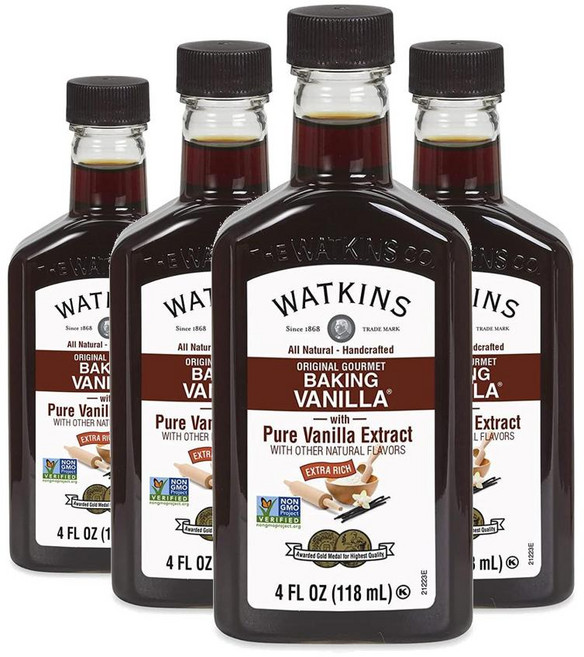 왓킨스 오리지널 고메 베이킹 바닐라 추출물, 4개, 118ml