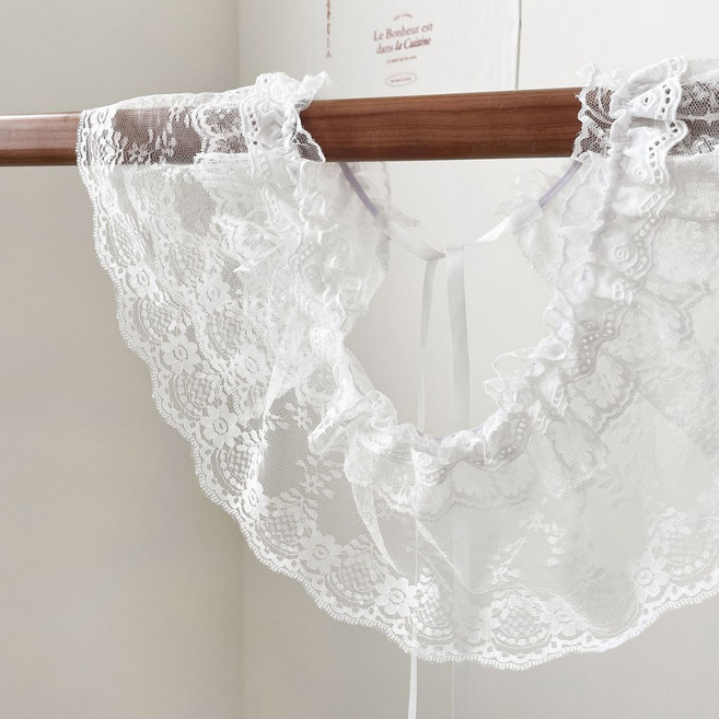 Fee 蕾絲綁帶蛋糕襯裙 木耳邊設計 疊穿造型半裙