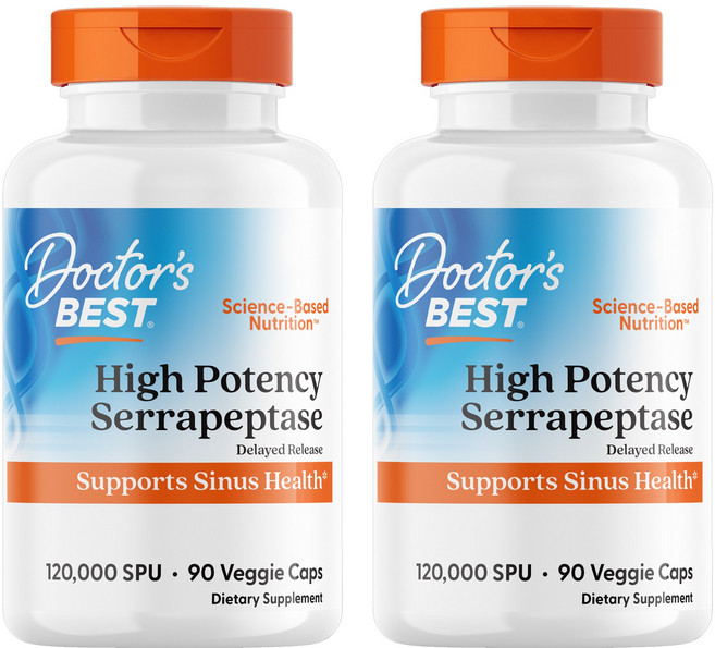 닥터스베스트 하이 포텐시 세라펩타제 120000 SPU 베지 캡, 2개, 90정