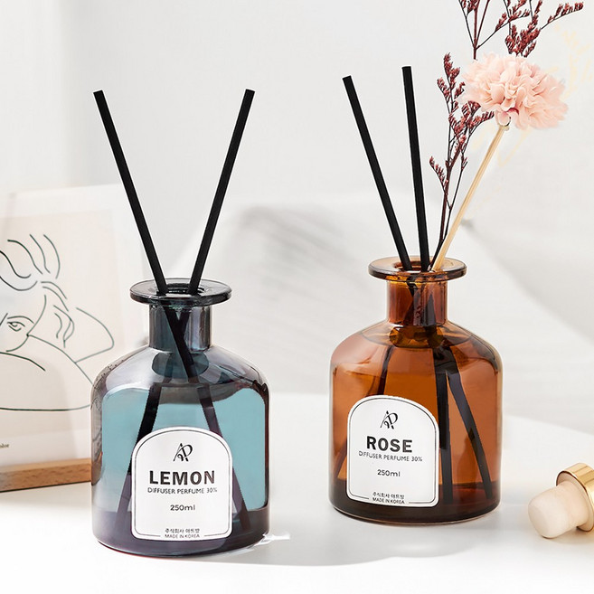드라이플라워 디퓨져 250ml 대용량 디퓨저 집들이 개업 선물 실내 방향제 부향률30%, 02.피톤치드, 1개