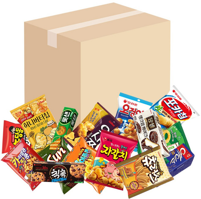 어메이징 과자 랜덤박스 럭키박스 과자선물세트 과자중형이상 50p 제조일최신제품 중형이상봉지과자 선물용박스사용 과자랜덤박스 과자럭키박스, 1개