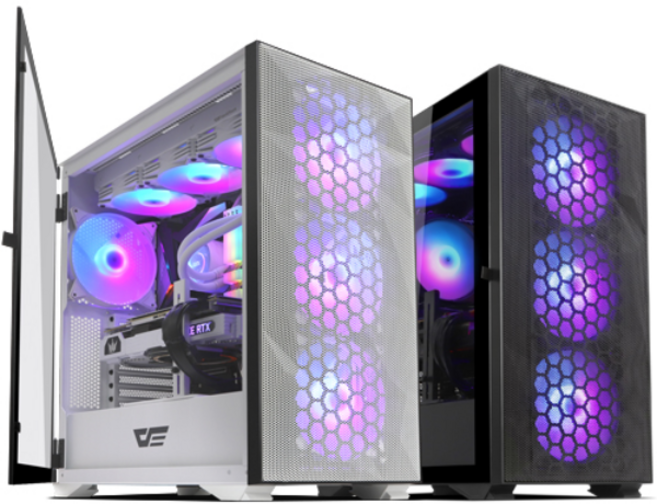 다크플래쉬 컴퓨터 케이스 미들타워 화이트 DLX21 MESH, 1