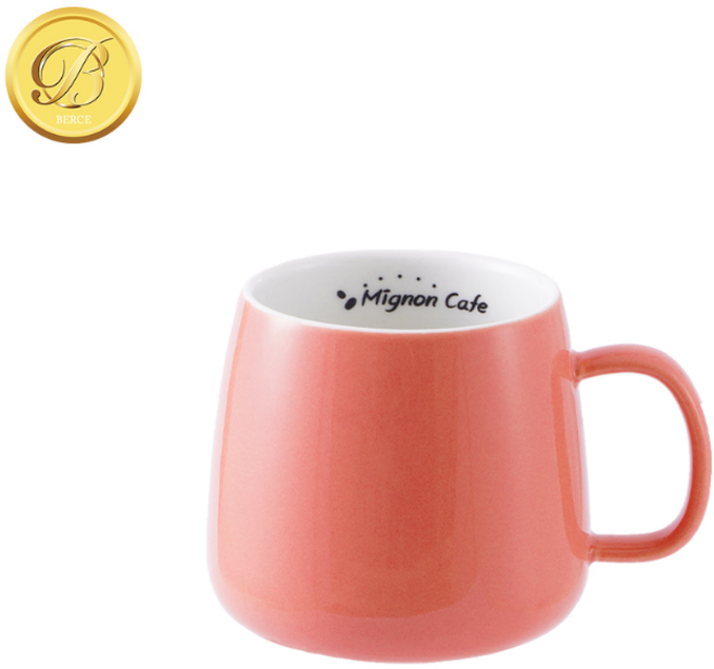 베르체 미뇽 카페 머그컵 240ml 380ml 세라믹 컬러 머그잔 커피잔, 핑크 240ml, 1개